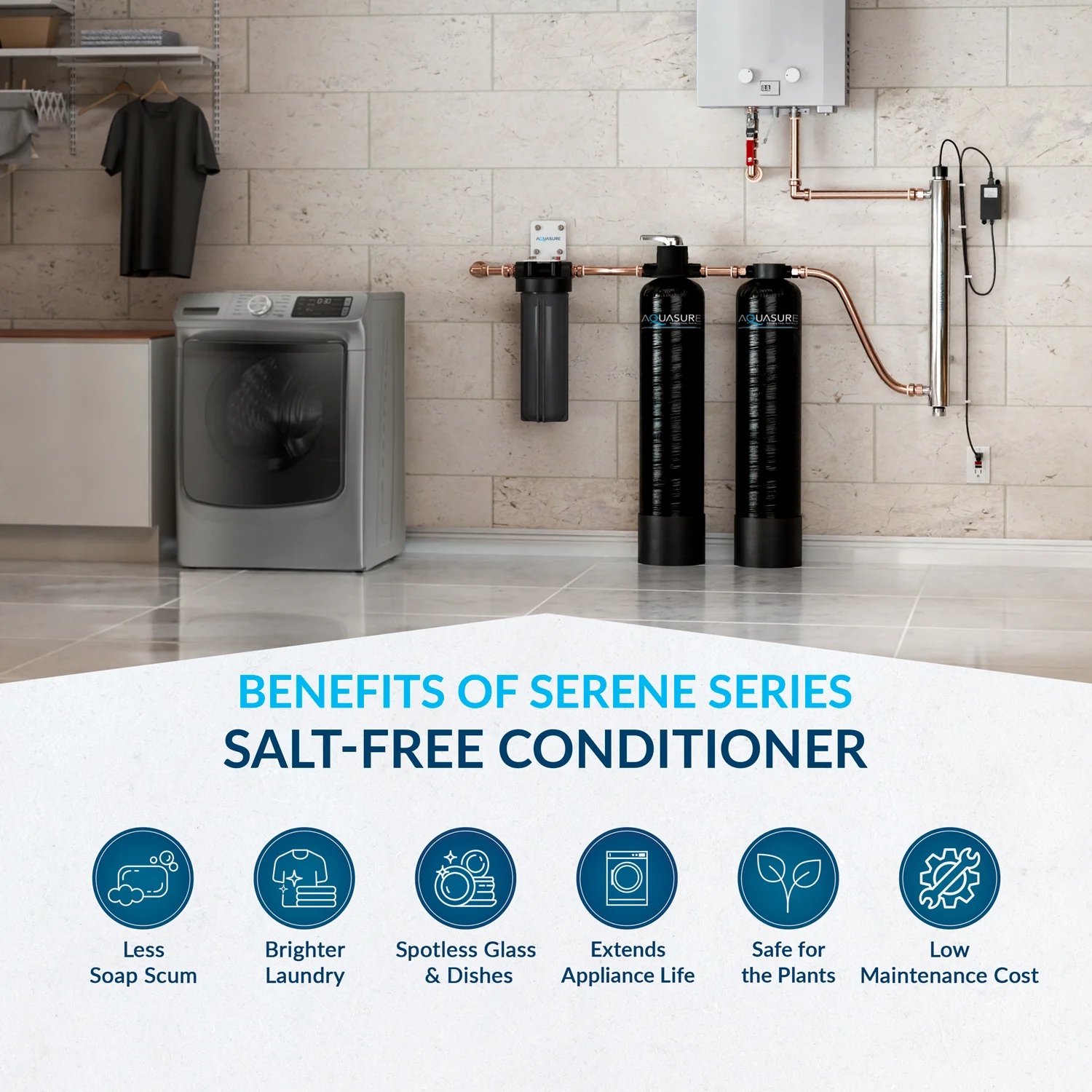 Serene Lite Series | 800K Gallons Whole House Salt-Free Water Conditioning/Softening Descaler System with Triple Purpose Filter - Image 8